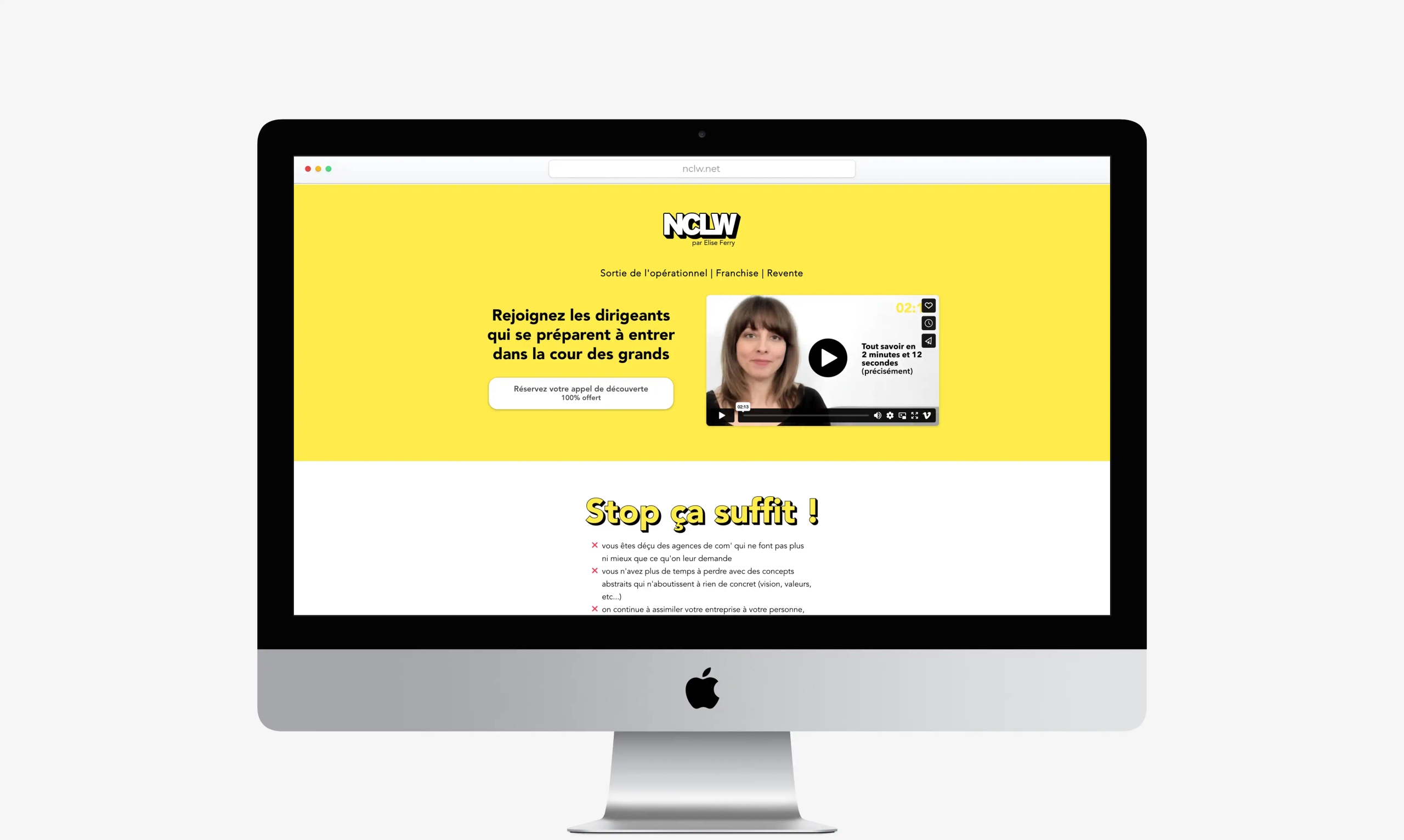 Présentation du site web d'Élise Ferry