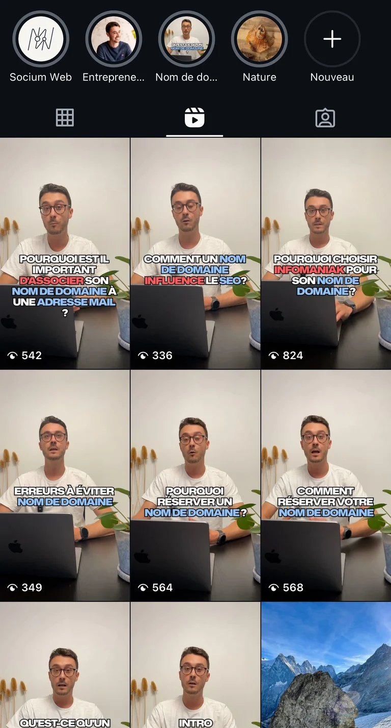 Page instagram socium web