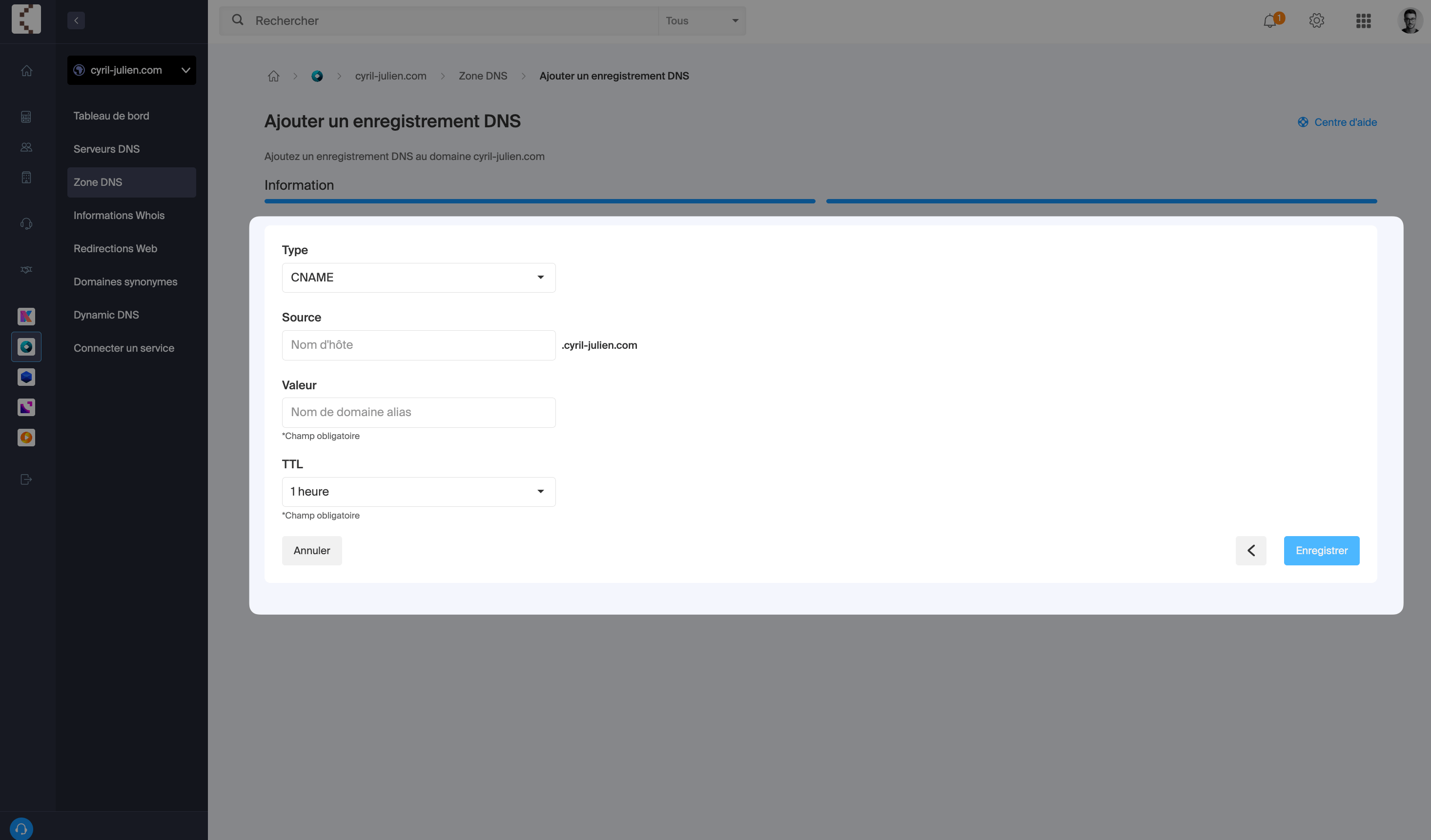 Validation réussie du domaine sur Vercel