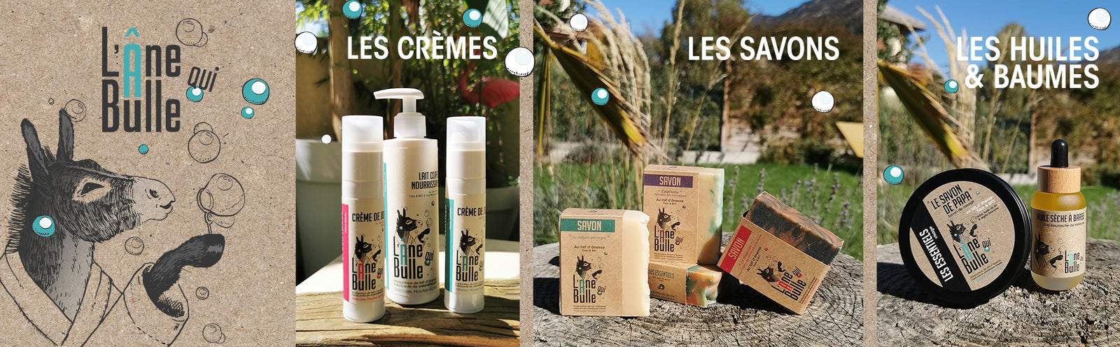 Cosmétiques au lait d'ânesse bio